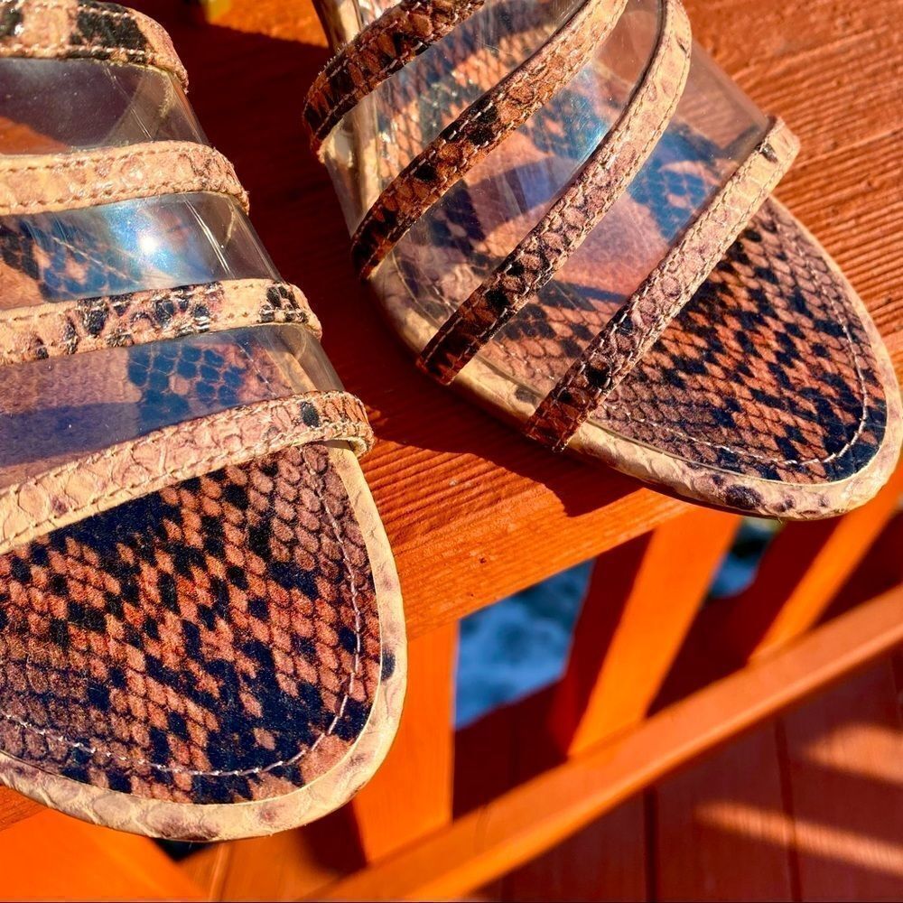 NEW LOUISE ET CIE SNAKE SKIN NABILA STRAPPY SLING BACKS 8M - Picture 6 of 16